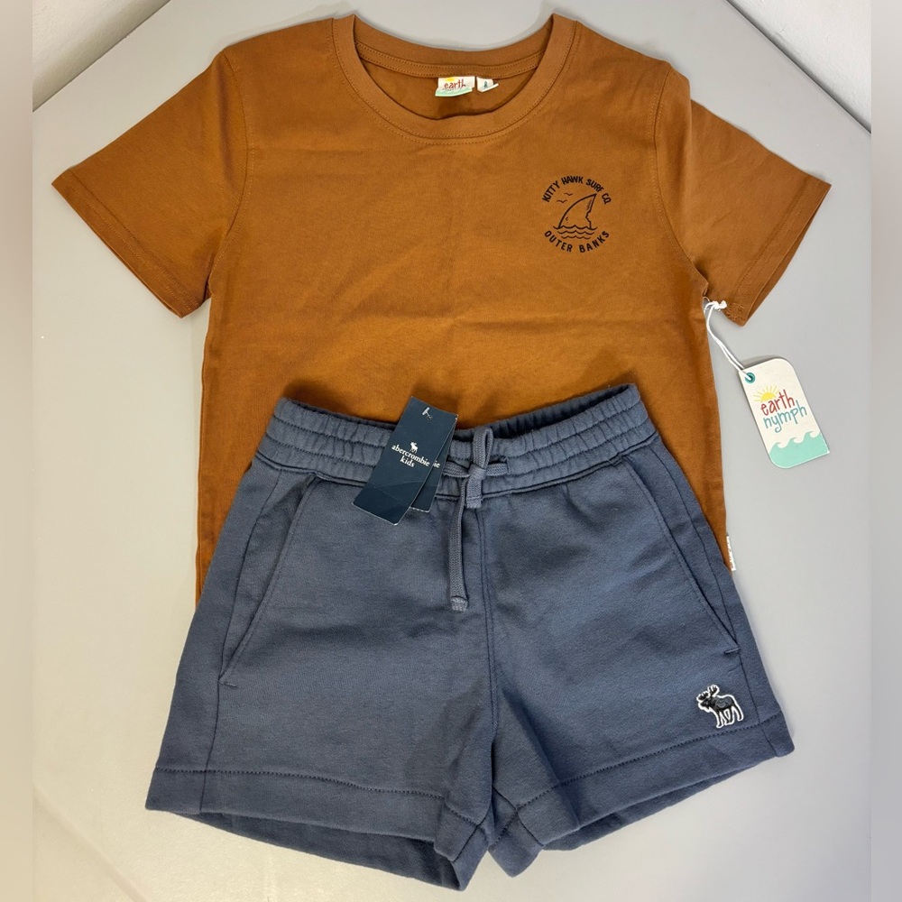 2-ITEMS - Abercrombie Kids Shorts & Earth Nymph T-Shirt - Youth Sizes 5-6 / 6-7